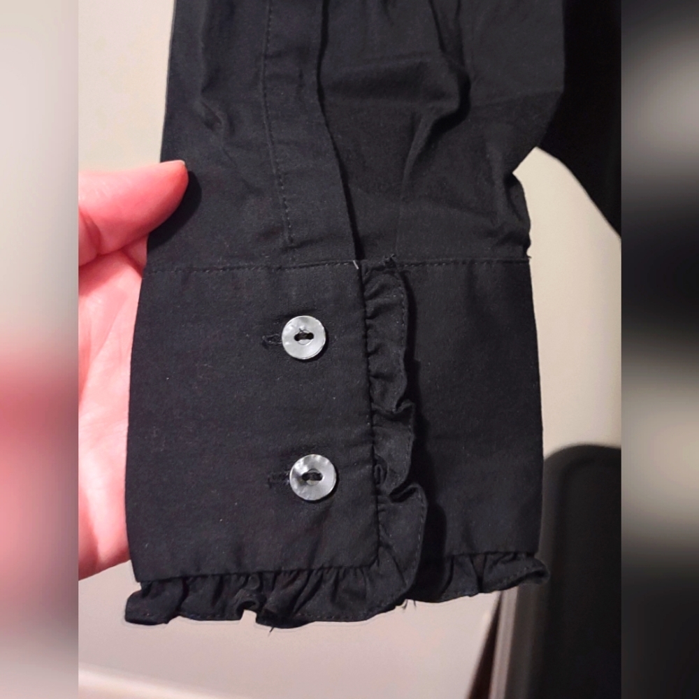 Apostrophe Stretch Button Down Long Sleeve Top, S… - image 3